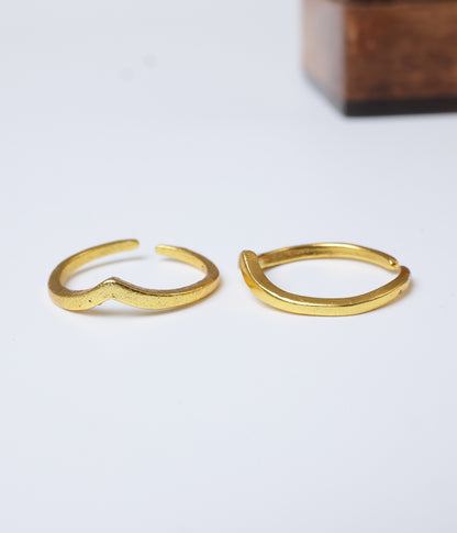 Classic Wave Gold-Plated 92.5 Silver Toe Ring