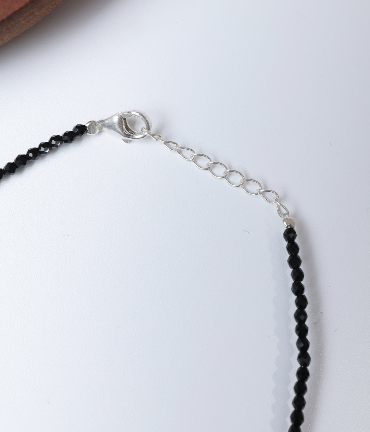 Black Beaded Anklet with Pearl Accents