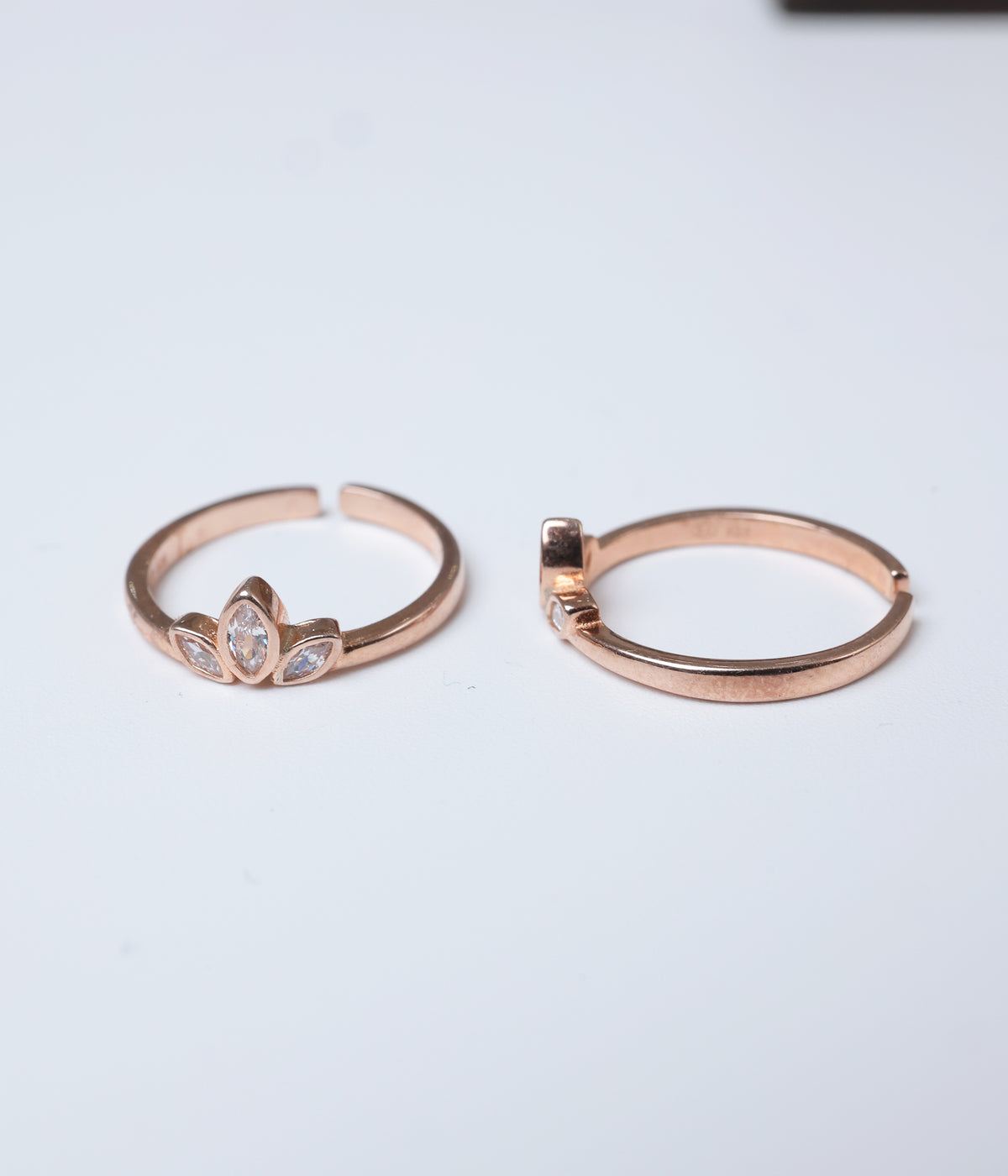 Triple Leaf CZ 92.5 Silver Toe Ring