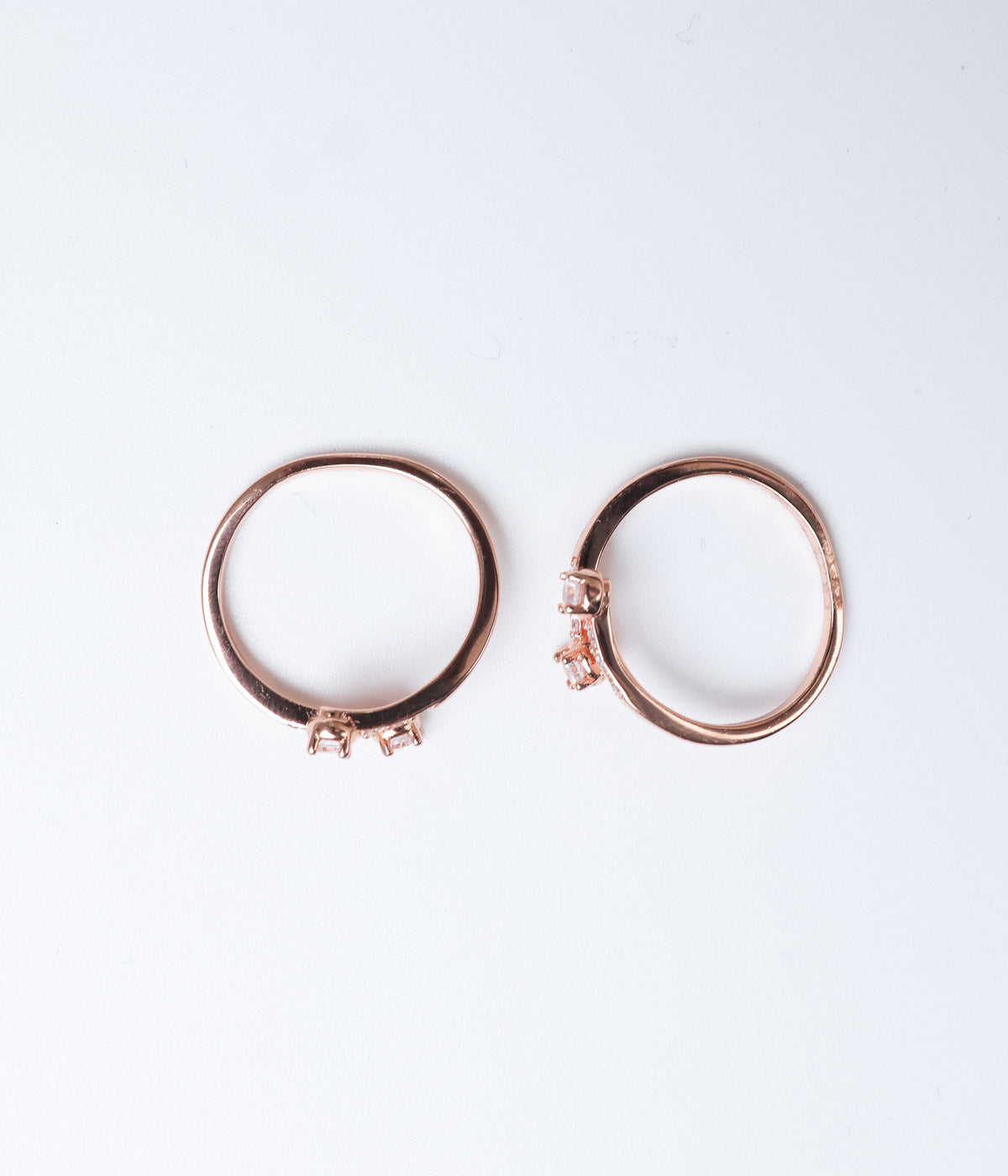 Rose Gold Twist Cz Stone Silver Toe Ring