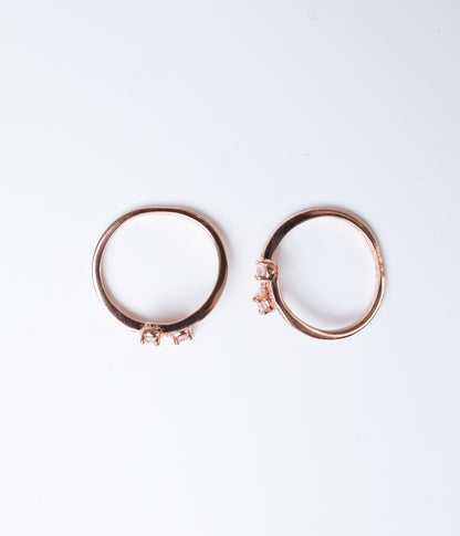 Rose Gold Twist Cz Stone Silver Toe Ring